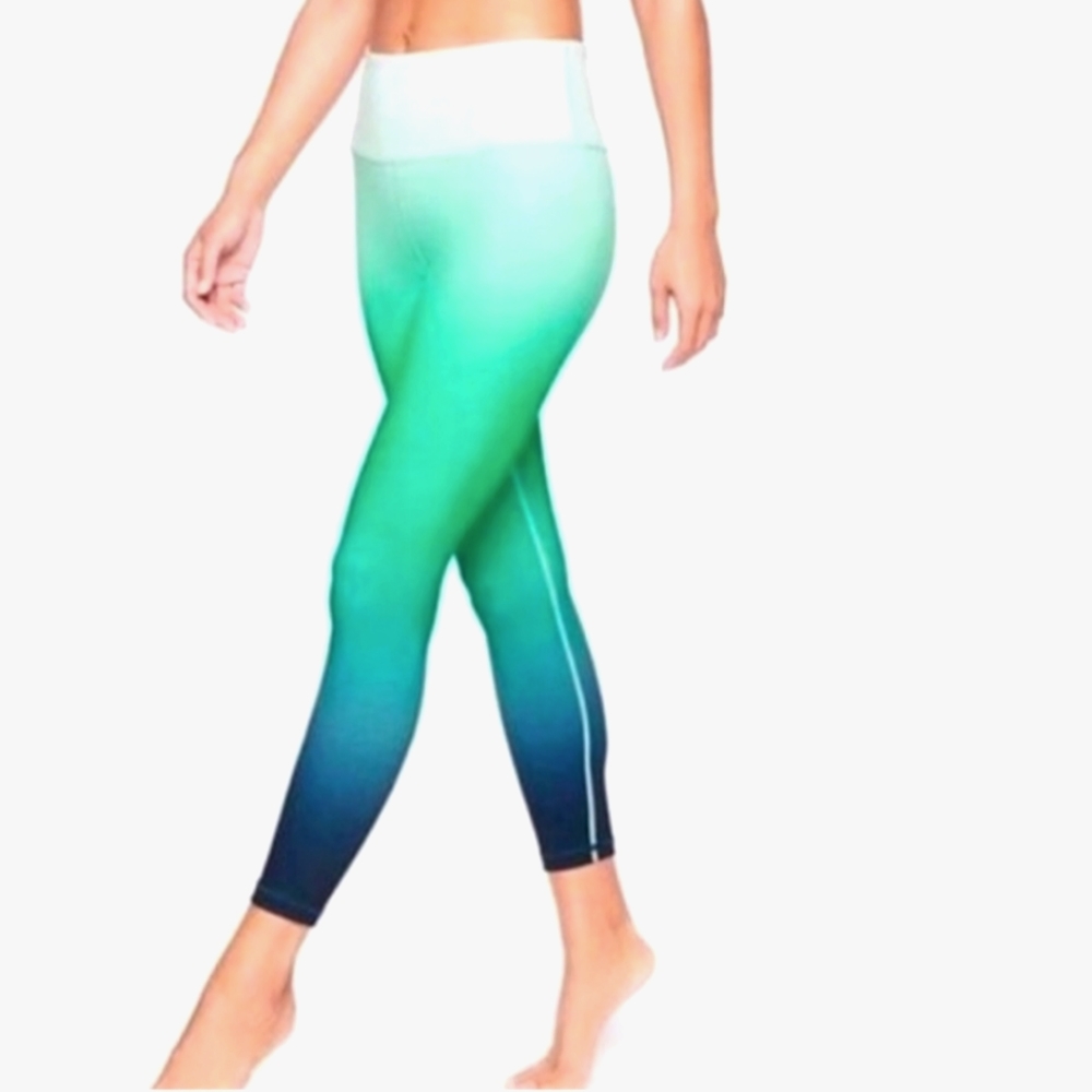 Athleta Elation Ombrè green  thight leggings women's size small